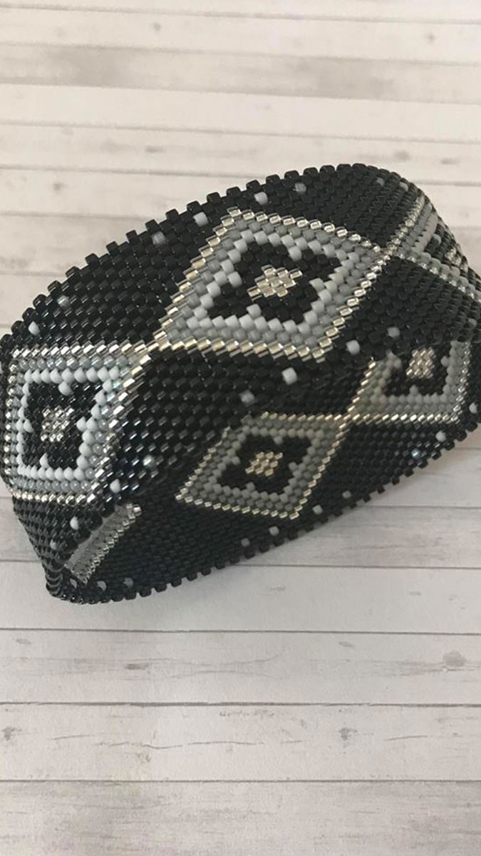 Schema  DIY circular bangle peyote weaving bracelet with Miyuki Delicas beads