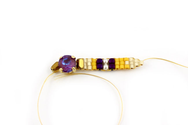PureCrystal DeLite Square Stitch Cabochon Woven Bracelet : Step 6 PureCrystal DeLite Square Stitch Cabochon Woven Bracelet : Step 6