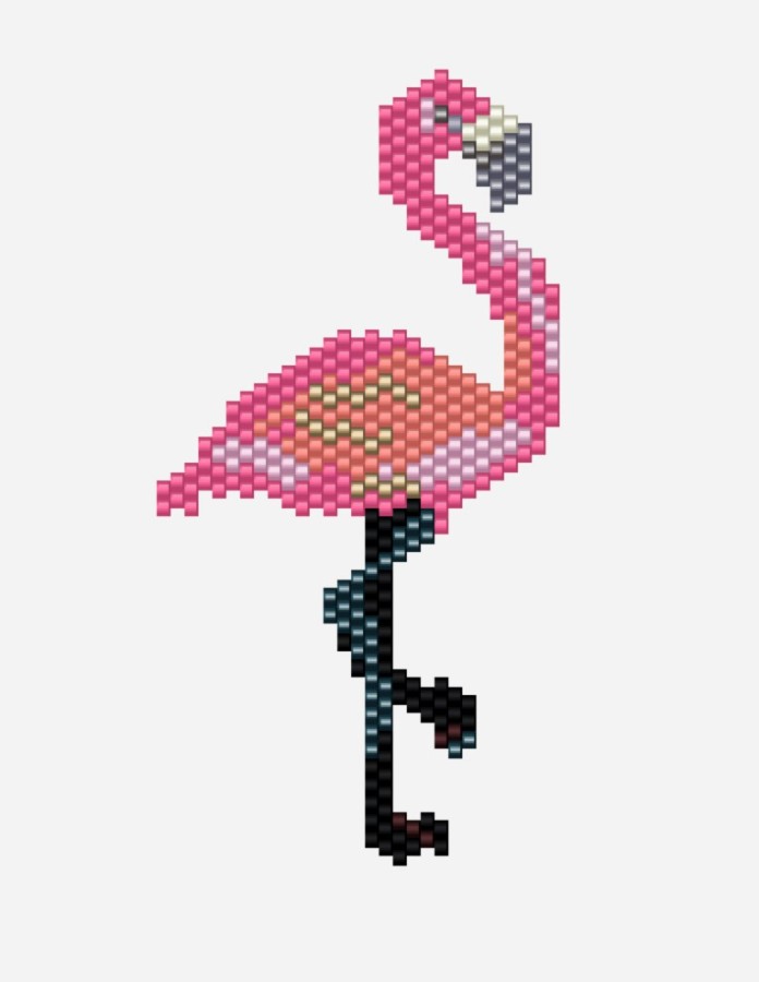 Schema  Miyuki Delicas flamingo bead weave in Miyuki Delicas