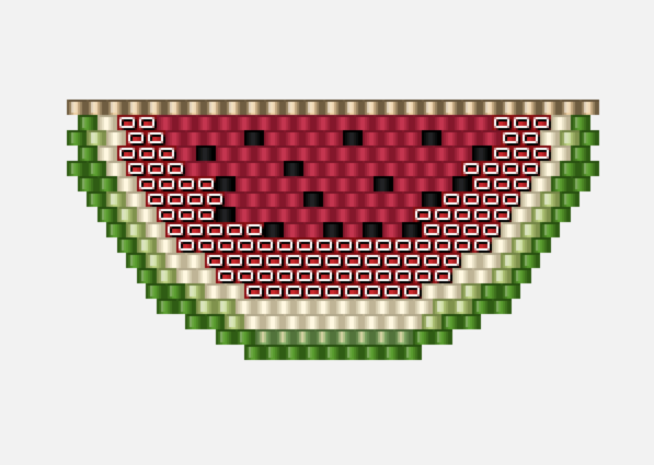 Schema Watermelon weaving with Miyuki Delicas Schema Watermelon weaving with Miyuki Delicas