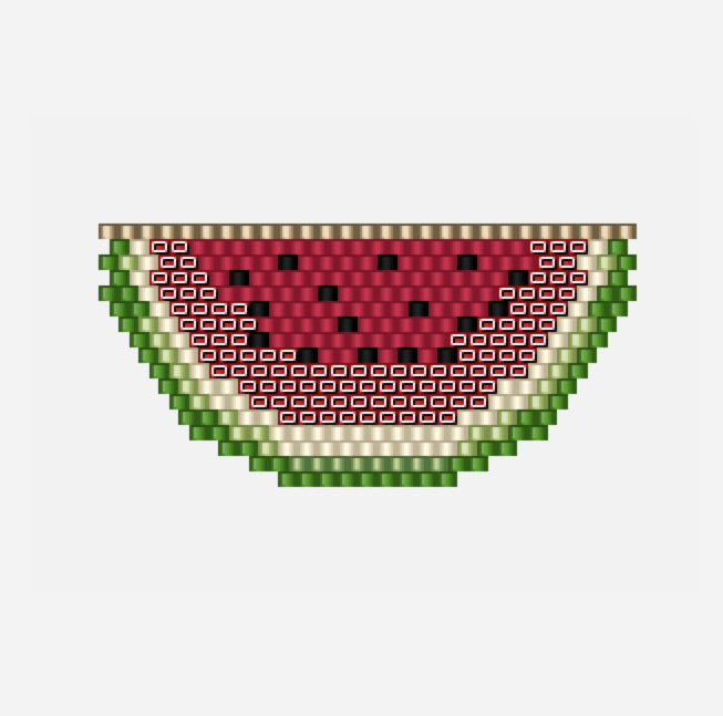 Watermelon weaving with  Miyuki Delicas : Step 1