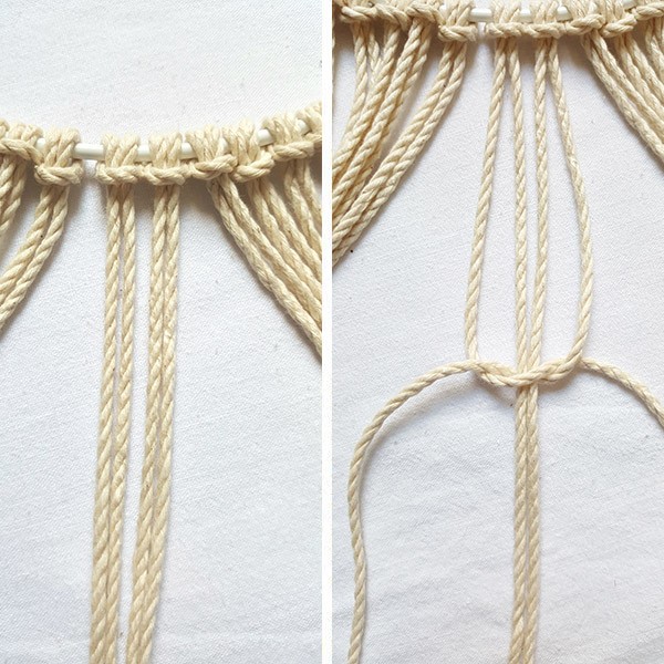 DIY macramé Christmas wreath : Step 4 DIY macramé Christmas wreath : Step 4