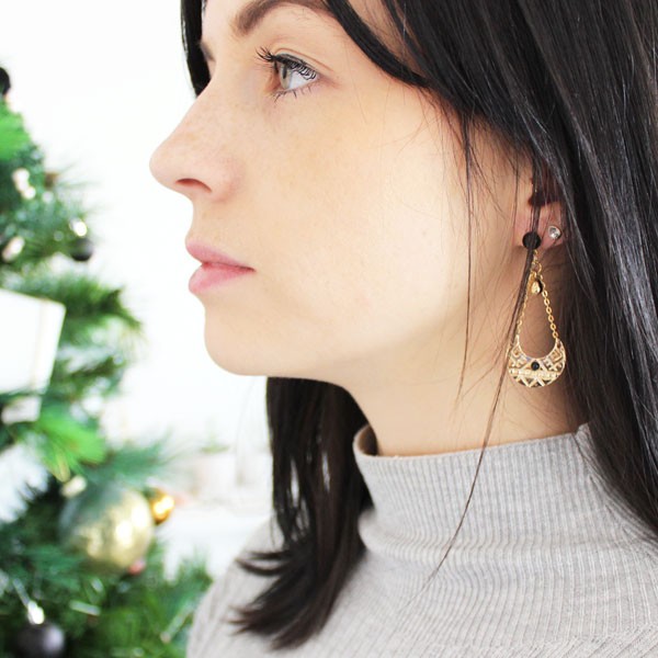 Schema  Fancy gold-plated ethnic earrings