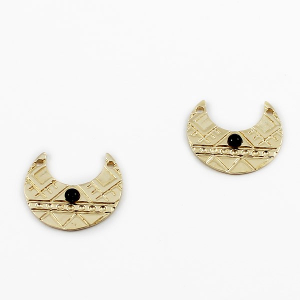 Fancy gold-plated ethnic earrings : Step 1