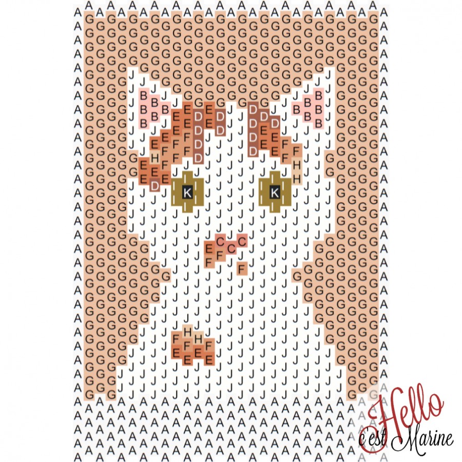 Schema White and red polaroid pattern peyote weave Schema White and red polaroid pattern peyote weave