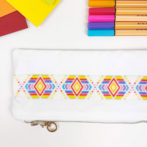 Tutoriel DIY couture facile pochette trousse et tissage peyote impair en perles Miyuki par Alice Gerfault