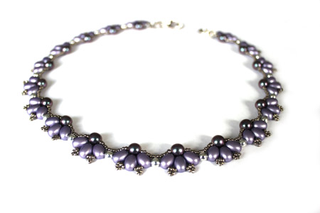 Schema bijou collier Suzie perles en verre Samos par Puca